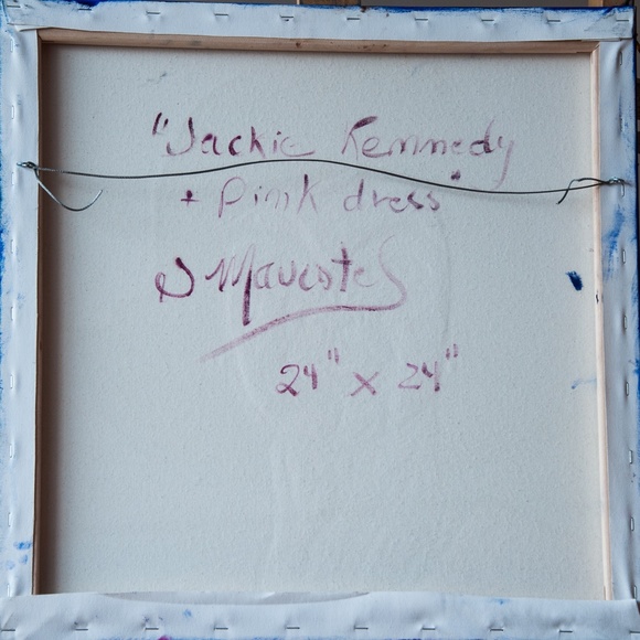 Oil painting portrait "Jackie Kennedy , pink dress", on canvas 24"x24" - Picture 5 of 5